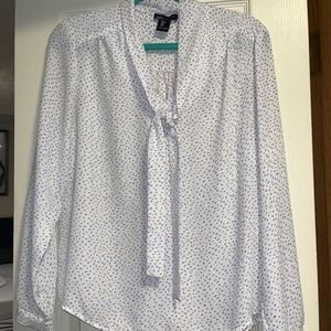 Patterned White Blouse